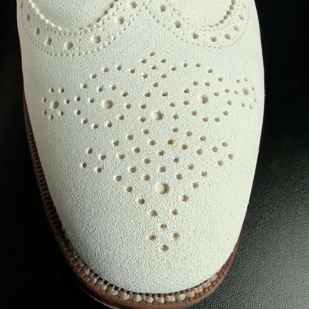 Brooks Brothers Peal & Co Mens White Buck Wingtip Oxford Shoes 11.5 D England